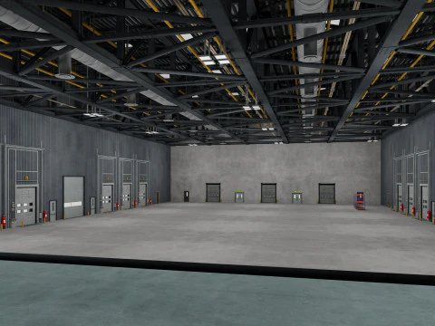 Warehouse Logistic 11 interior and exterior 3D Model