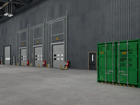 Warehouse Logistic 11 interior and exterior 3D Model