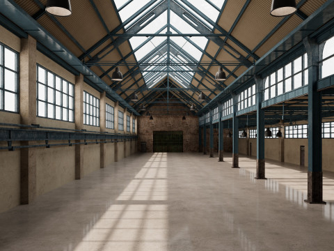 Warehouse Factory Hall 3D Model