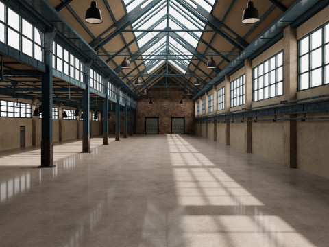 Warehouse Factory Hall 3D Model