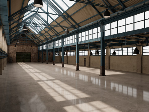 Warehouse Factory Hall 3D Model
