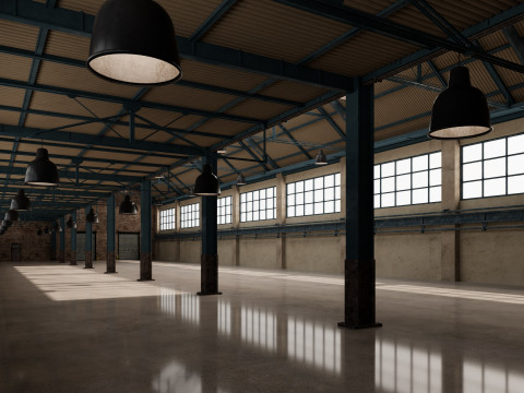 Warehouse Factory Hall 3D Model