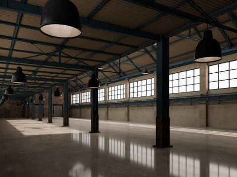 Warehouse Factory Hall 3D Model