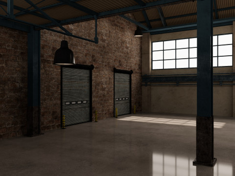 Warehouse Factory Hall 3D Model