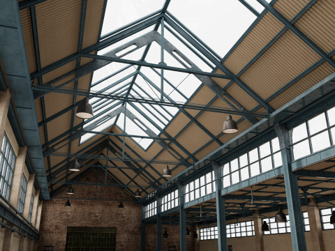 Warehouse Factory Hall 3D Model