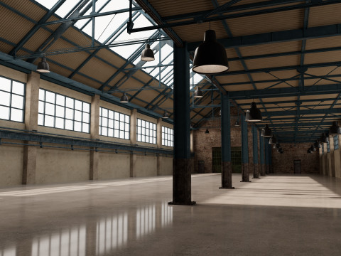 Warehouse Factory Hall 3D Model