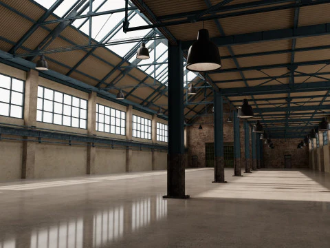 Warehouse Factory Hall 3D Model