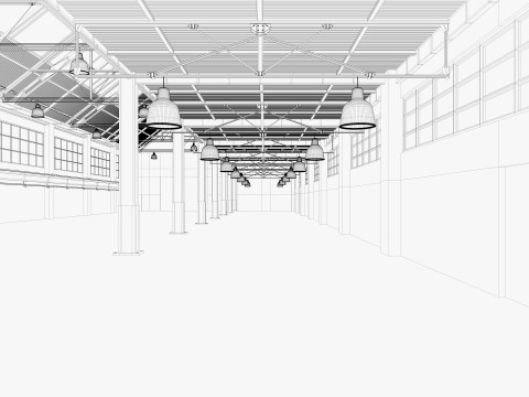 Warehouse Factory Hall 3D Model