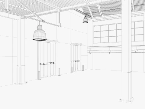 Warehouse Factory Hall 3D Model
