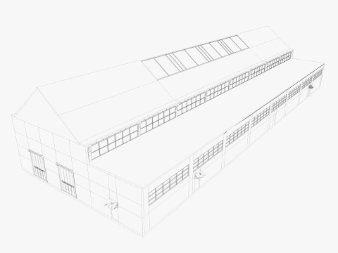Warehouse Factory Hall 3D Model