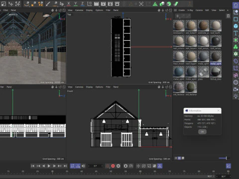 Warehouse Factory Hall 3D Model