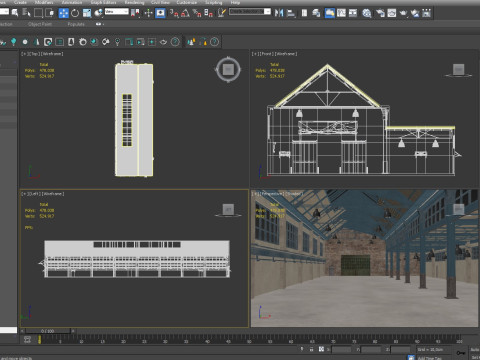 Warehouse Factory Hall 3D Model