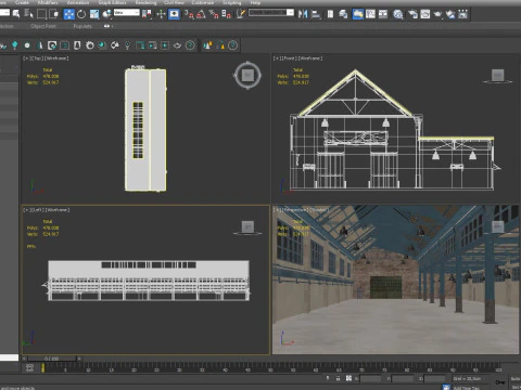 Warehouse Factory Hall 3D Model