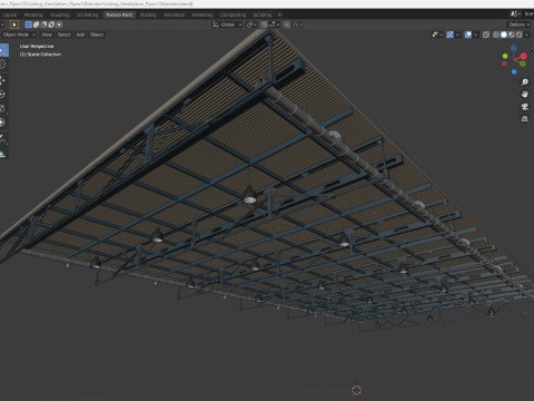 Ceiling Ventilation Pipes 13 3D Model