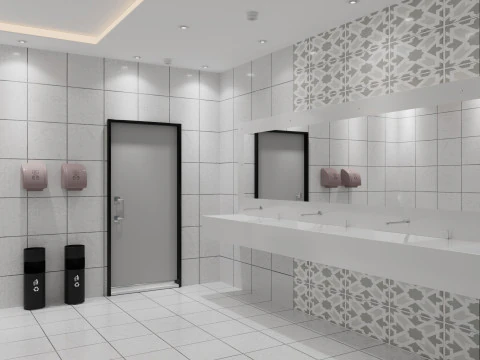 Bagno pubblico wc 2 Modello 3D