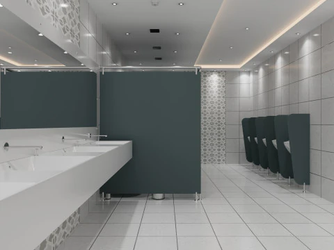 Bagno pubblico wc 2 Modello 3D