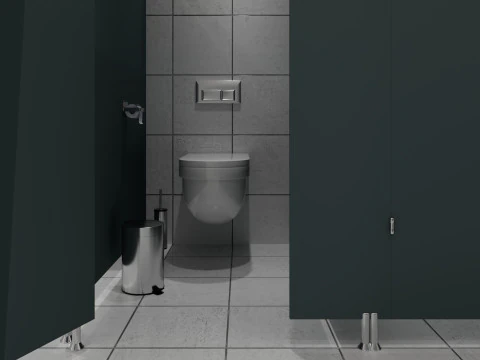 Bagno pubblico wc 2 Modello 3D