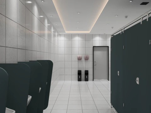 Bagno pubblico wc 2 Modello 3D