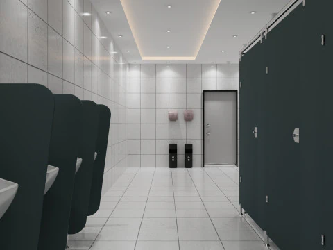 Bagno pubblico wc 2 Modello 3D