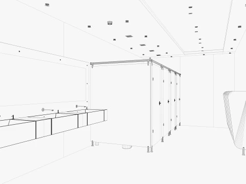 Bagno pubblico wc 2 Modello 3D