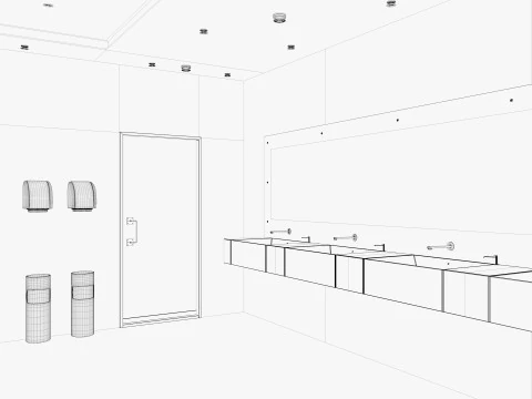 Bagno pubblico wc 2 Modello 3D