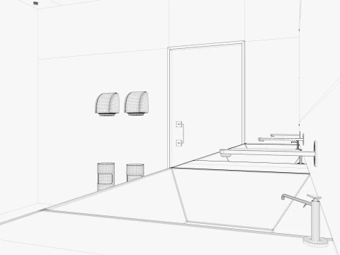 Bagno pubblico wc 2 Modello 3D