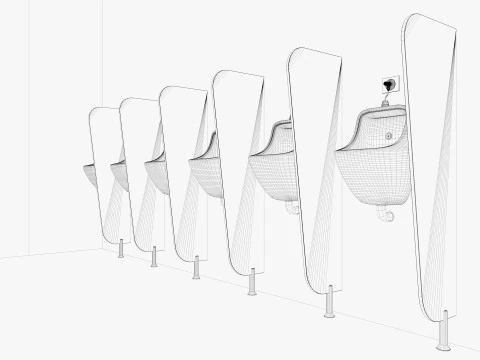 Bagno pubblico wc 2 Modello 3D