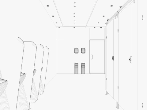 Bagno pubblico wc 2 Modello 3D