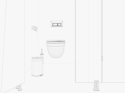 Bagno pubblico wc 2 Modello 3D