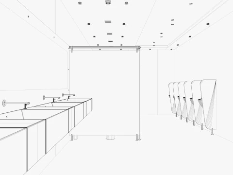 Bagno pubblico wc 2 Modello 3D