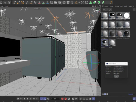 Bagno pubblico wc 2 Modello 3D