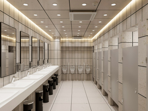 Restroom public wc Modelo 3D