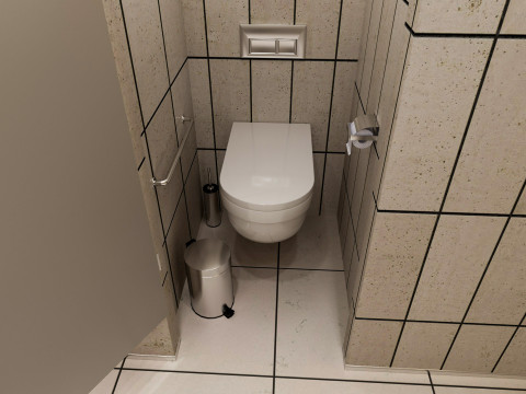Restroom public wc 3D Model
