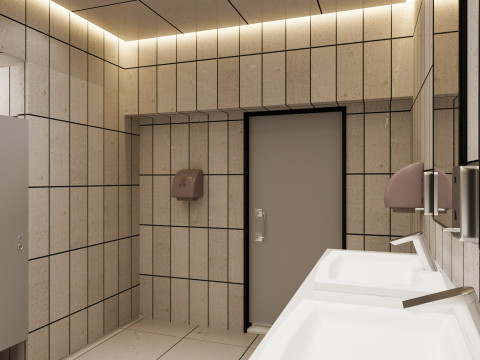 Restroom public wc 3D Model