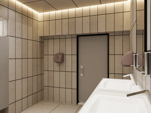 Restroom public wc 3D Model