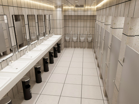 Restroom public wc 3D Model