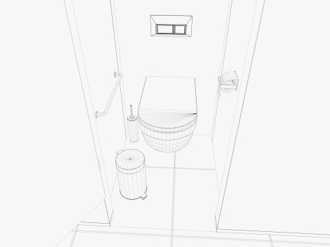 Restroom public wc 3D Model