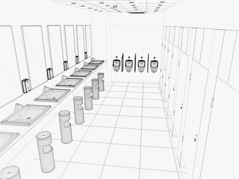 Restroom public wc 3D Model