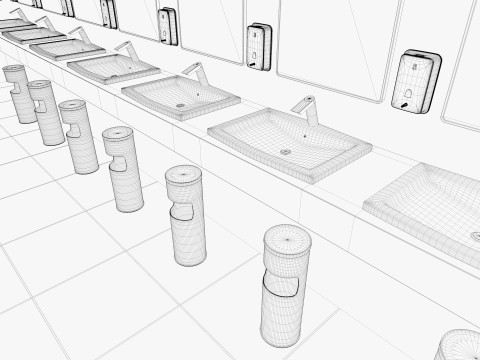 Restroom public wc 3D Model