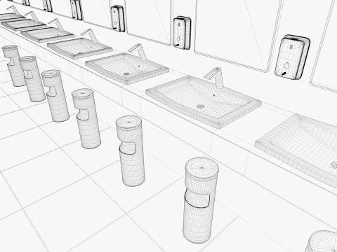 Restroom public wc 3D Model