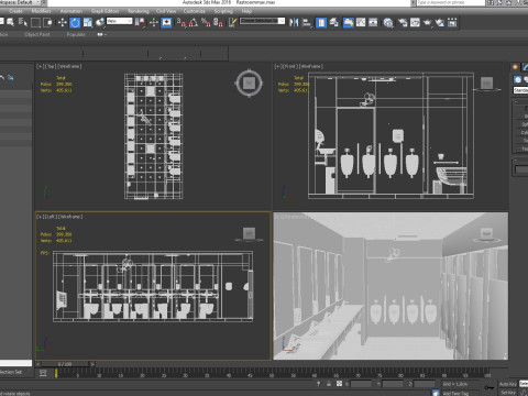 Restroom public wc 3D Model