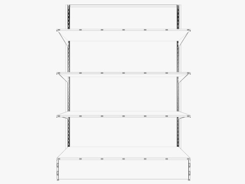 Store Shelf Low-poly Model 3D