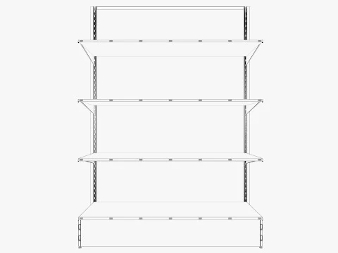 Prateleira de loja Low-poly Modelo 3D