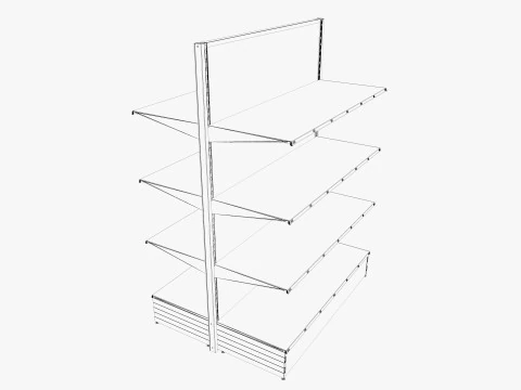 Prateleira de loja Low-poly Modelo 3D