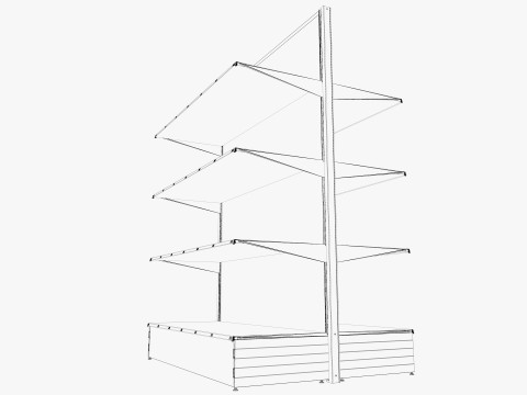 Store Shelf Low-poly Model 3D