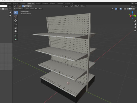 Store Shelf Low-poly Model 3D