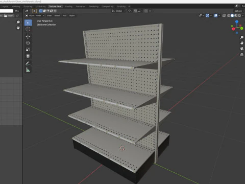Prateleira de loja Low-poly Modelo 3D