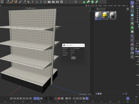 Prateleira de loja Low-poly Modelo 3D