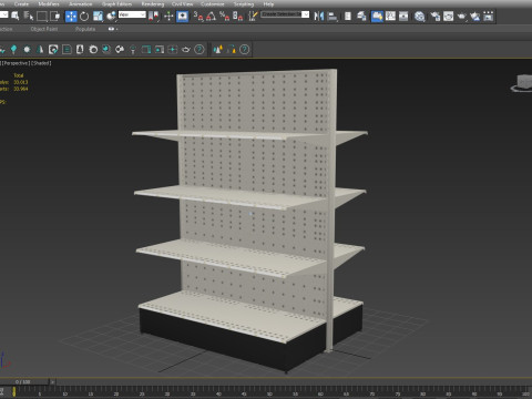 Store Shelf Low-poly Model 3D