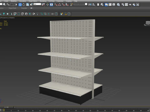 Prateleira de loja Low-poly Modelo 3D